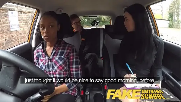 Hot Fake Driving School busty black girl fails test with lesbian examiner cool Videos