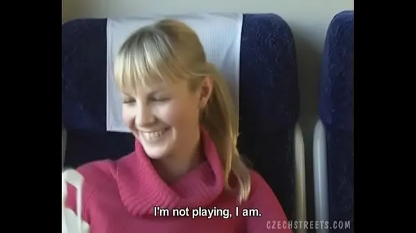 گرم Czech streets Blonde girl in train ٹھنڈے ویڈیوز