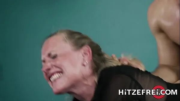 HITZEFREI Blonde German MILF fucks a y. guy