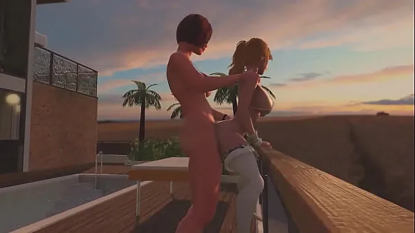 Redhead Shemale fucks Blonde Tranny - Anal Sex, 3D Futanari Cartoon Porno On the Sunset Video keren yang keren
