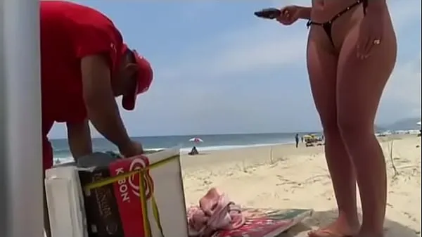Hot showing off on the beach cool Videos