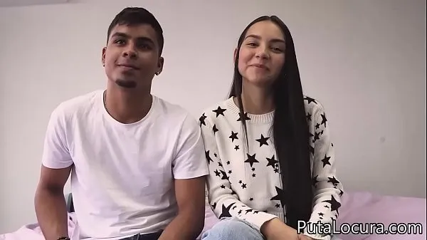 Couples: Valerin and her chocolate nipples. Colombian couple in porn casting Video keren yang keren