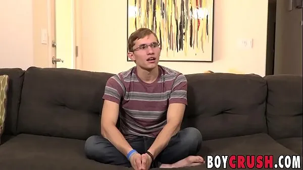 Hot Nerdy twink strips to reveal his big dick and stroke it cool Videos