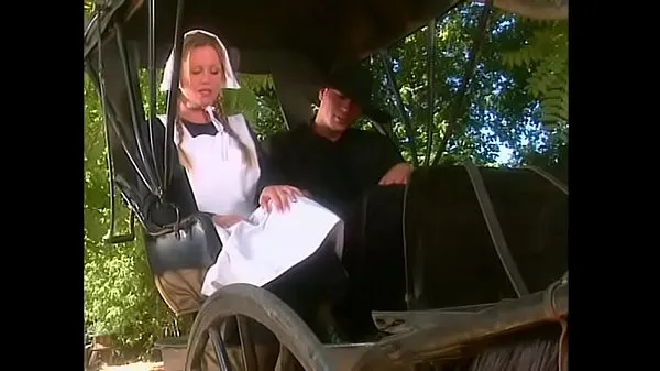 Kuumia Horny Amish scored his blonde busty wife Nina Ferrari to do it in horse carriage siistejä videoita