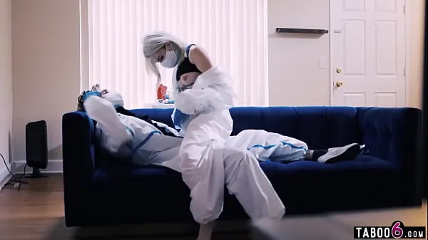 حار Crazy quarantine pandemic porn with blonde teen Lola Fae and her partner بارد أشرطة الفيديو