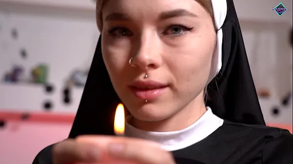 Hot The nun gets horny from a big dick and takes cum in her tight pussy. Karneli Bandi cool Videos