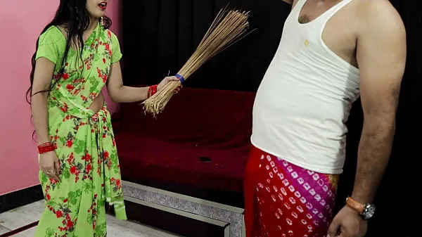 Hot punish up with a broom, then fucked by tenant. In clear Hindi voice cool Videos