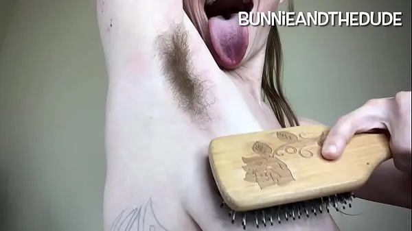 Hot Hot Hairy Hippie Sniffing and Licking Sweaty Stinky Long Armpits After Brushing and Bouncing Perfect Veiny Tits Closeup - BunnieAndTheDude cool Videos