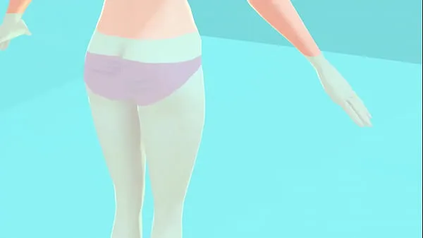 Vroči Toyota's anime girl shakes big breasts in a pink bikini kul videoposnetki