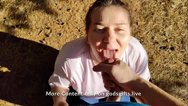 Hot Sloppy Deepthroat & Cum in mouth in a Public Park cool Videos