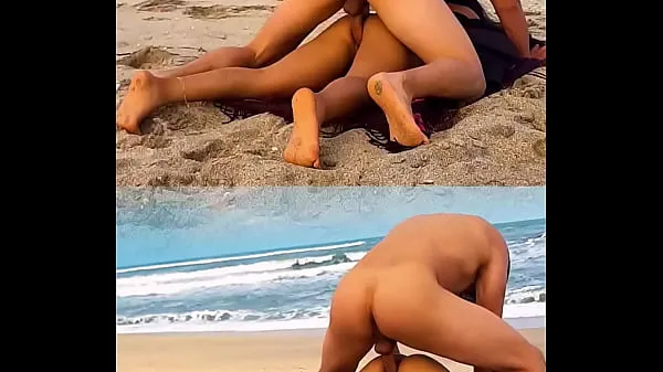 UNKNOWN male fucks me after showing him my ass on public beach Video sejuk panas