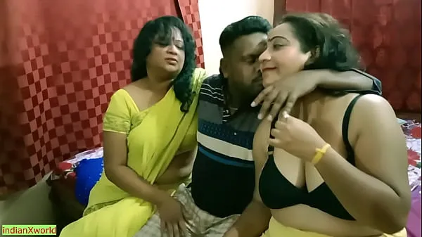 Hot Indian Bengali boy getting scared to fuck two milf bhabhi !! Best erotic threesome sex cool Videos
