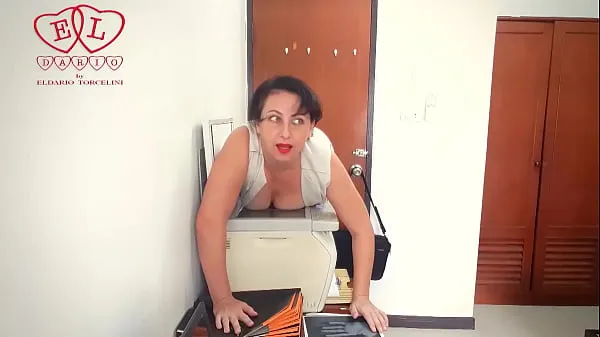 The silly secretary wondered why the scanner was scanning everything. The fool tried to scan her hand, two hands, boobs. ELDARIO 1 Video keren yang keren