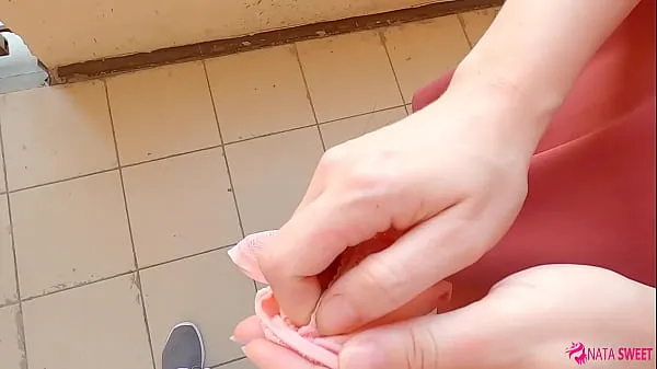 Sexy neighbor in public place wanted to get my cum on her panties. Risky handjob and blowjob - Active by Nata Sweet Video keren yang keren