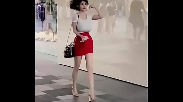 Populaire chinesse walking street boobs shake coole video's