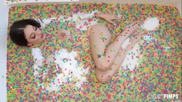 Hot This solo scene with Cherry of the Month Maddy May is playful and fun as she rolls around in a tub of cereal. You'll want to eat her up while she plays with her big tits cool Videos