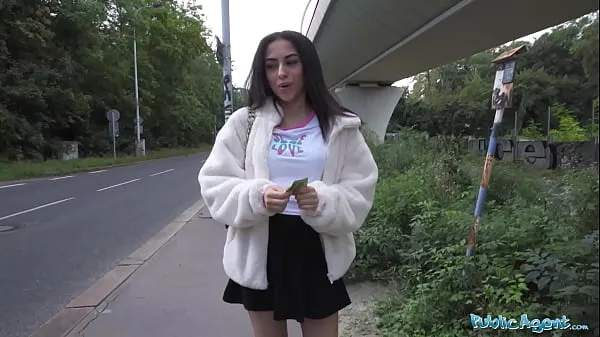 Public Agent - petite and gorgeous English babe with big tits and cute ass takes cash to let guy fuck her with his huge dick outdoors
