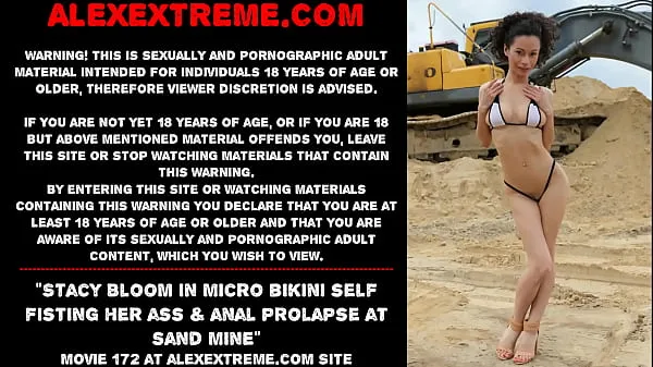 Stacy Bloom in micro bikini self fisting her ass & anal prolapse at sand mine Video sejuk panas