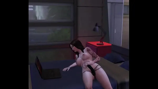 Gorące SIMS 4 - HOT BRUNETTE PILLOW HUMPING AND JACKING OFF STRAP ON fajne filmy