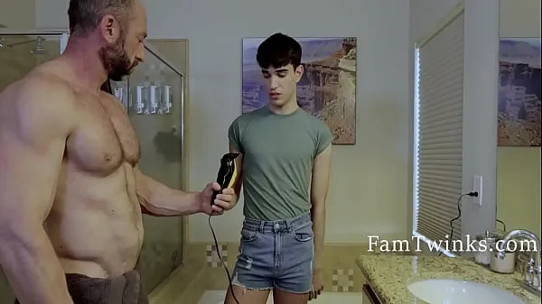 Hot Shy Stepson Helps Stepdad Shave His Balls cool Videos
