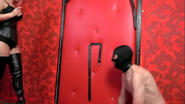 Hot A Blonde Mistress in Black latex rightly punished cuckold of loser cool Videos