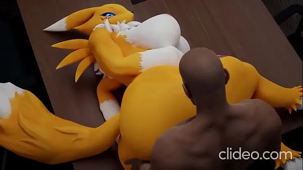 Hotte Renamon and her black daddy fucking in her office seje videoer