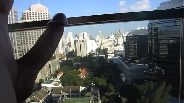 Hot Expose myself on a balcony in Bangkok cool Videos
