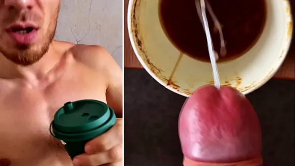 گرم I made a CAPPUCCINO for you with man's milk from my eggs ٹھنڈے ویڈیوز