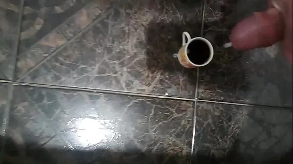 Hot Cum on the coffee cool Videos