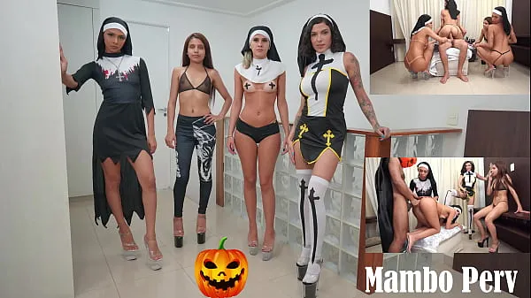 Hot Halloween Perv Nuns squad : 4 perv nuns sex ritual & reverse gangbang (Anal, nuns, blasphemy, 1guy on 4 girls, demon girl, gapes, ATM,ATOGM) OB230 kule videoer