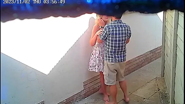 Hot Cctv camera caught couple fucking outside public restaurant cool Videos