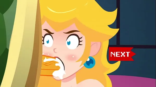 Горячие Princess Peach Very sloppy blowjob, deep throat and Throatpie - Games крутые видео